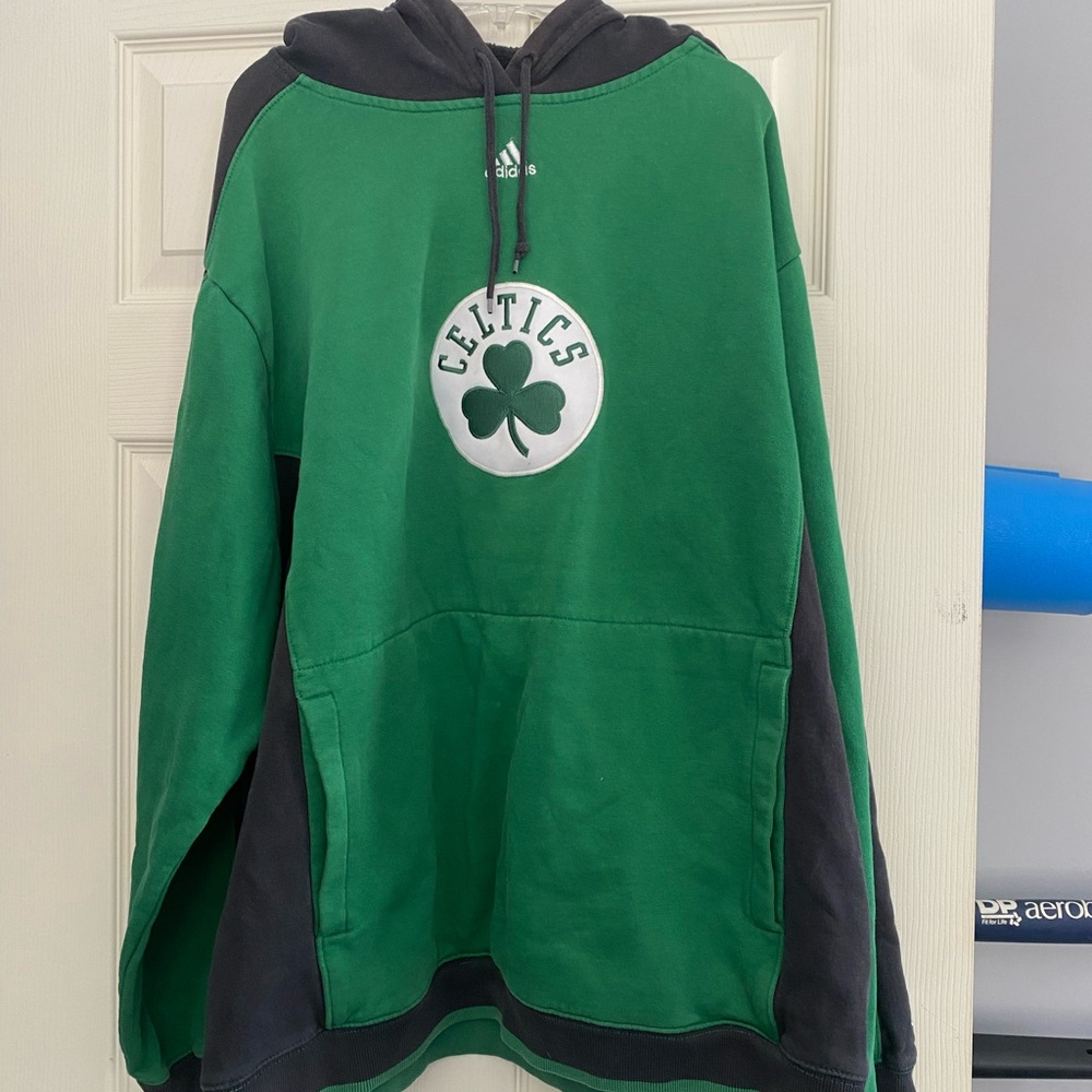 Adidas Green and Black Celtics Hoodie